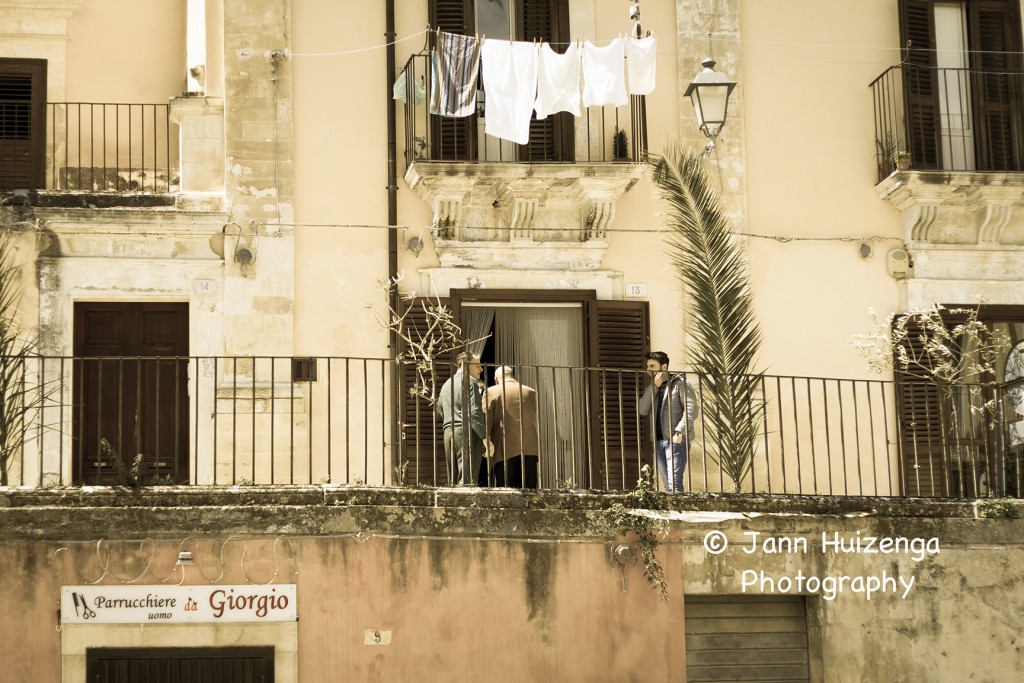 Sicily; Hanging Laundry; copyright Jann Huizenga